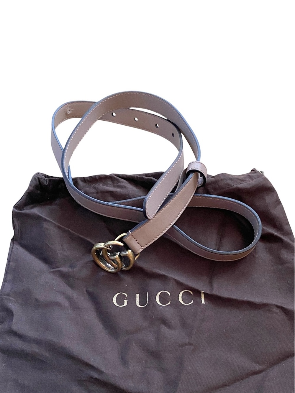 Gucci Dusty Pink Gold 20mm Double G Buckle Belt - Picture 3 of 8